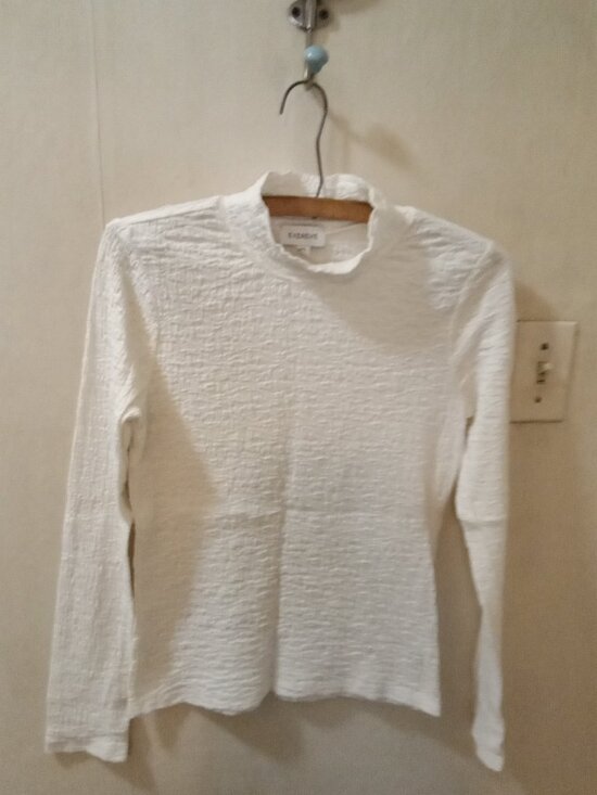 Evereve Tops - Evereve Sz XS white textured material Mock neck long sleeve top